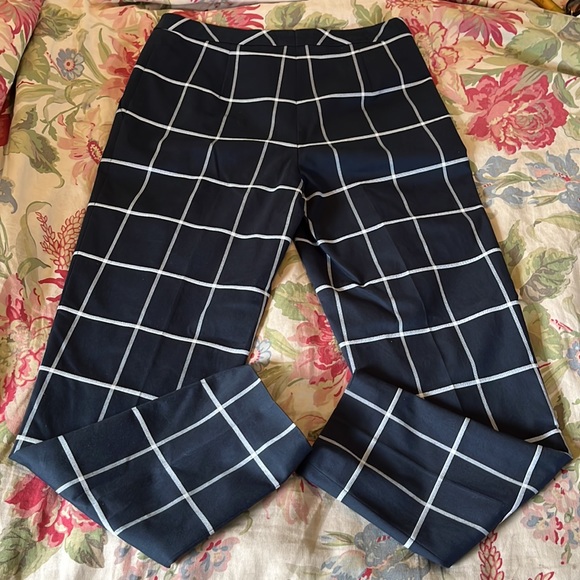 ESCADA Size EU 38 Plaid Stretchy Cigarette Chino Cotton Blend Naval Prep $295NEW - Picture 4 of 16